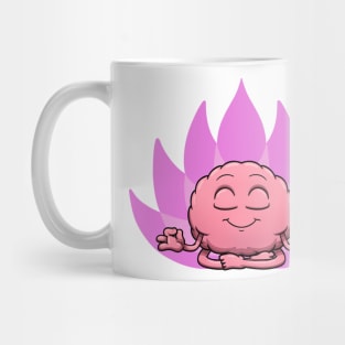 Meditating Brain Sitting With Lotus Background Mug